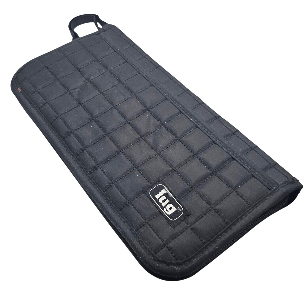 LUG‎ Tango Travel Wallet Quilted Midnight Black Zip Around Passport Holder